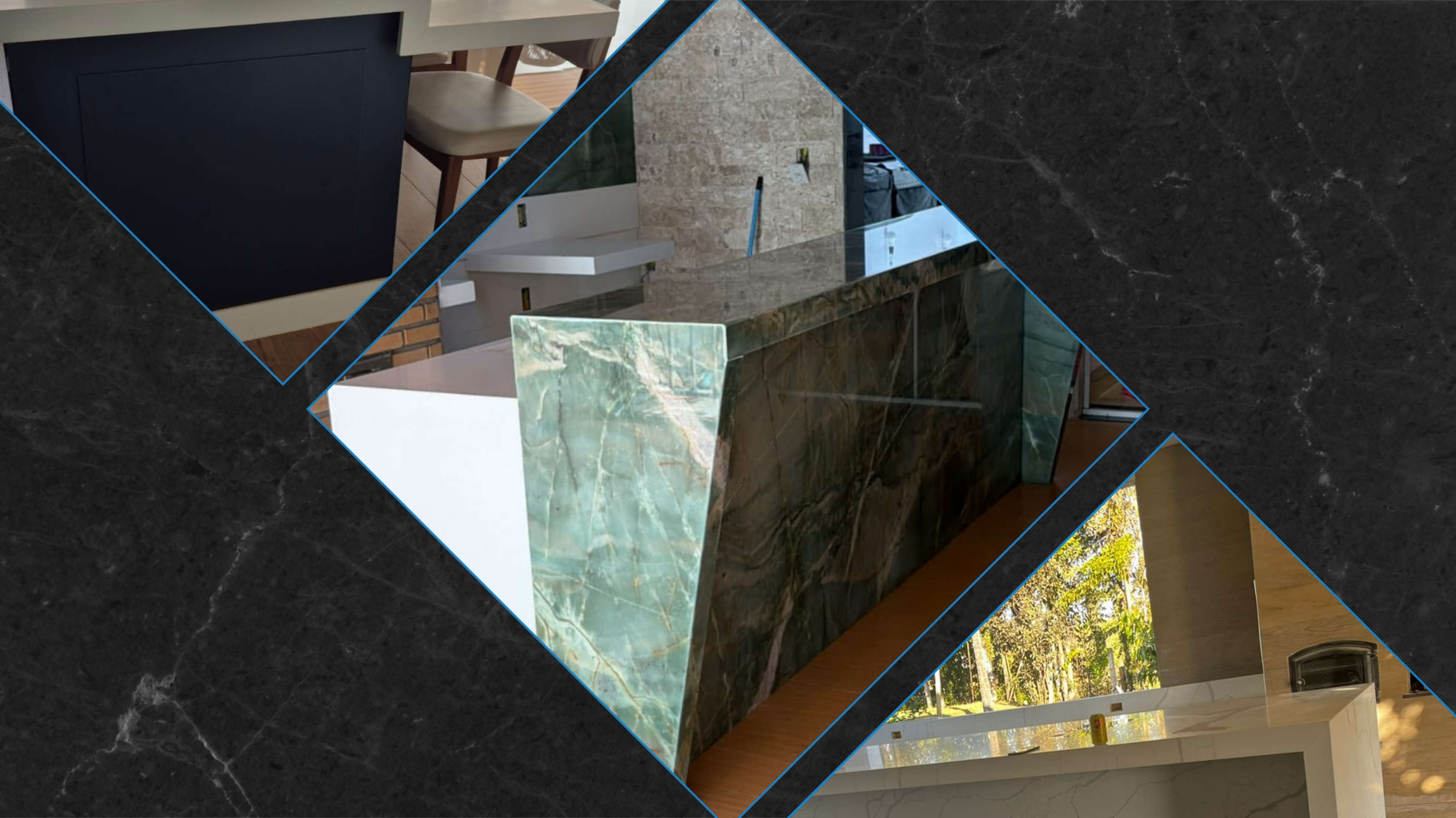 Area gourmet com bancada de marmore